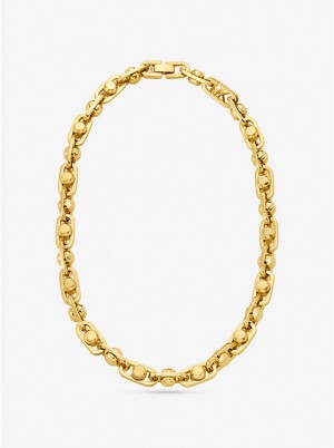 Michael Kors Astor Large Precious Metal-Plated Brass Link Ženske Ogrlica Zlatne | HR1552RVT