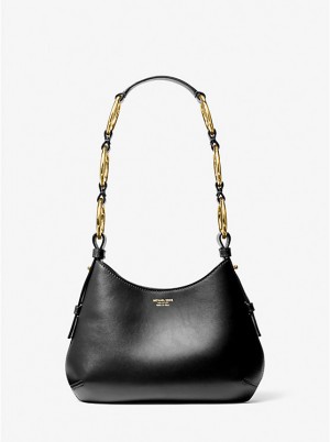 Michael Kors Bardot Mini Leather Hobo Ženske Torba preko Ramena Crne | HR1178FDO