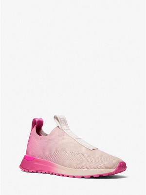 Michael Kors Bodie Logo Tape Ombré Mesh Slip-On Ženske Tenisice Bijele | HR2020RVF