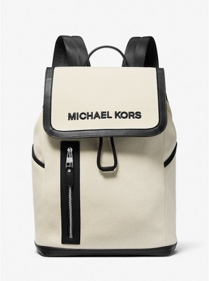 Michael Kors Brooklyn Cotton Canvas Muške Ruksak NATURAL | HR2092JPT