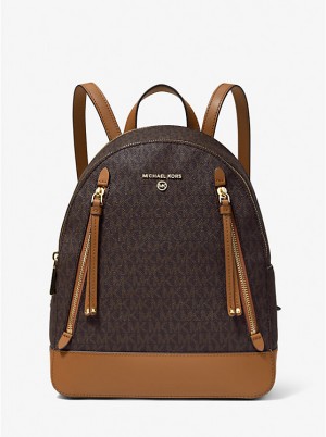 Michael Kors Brooklyn Medium Logo Ženske Ruksak BRN/ACORN | HR1070KOO