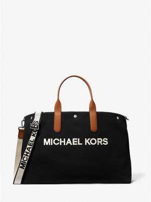 Michael Kors Brooklyn Oversized Cotton Canvas Tote Muške Kofer Crne | HR2133YXL