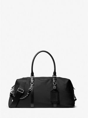 Michael Kors Brooklyn Recycled Nylon Muške Torba Duffle Crne | HR2130EBH