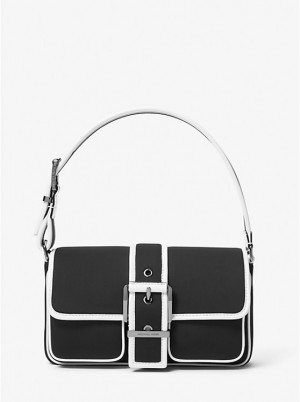 Michael Kors Colby Medium Two-Tone Neoprene Ženske Torba preko Ramena BLACK/WHITE | HR1191QMC