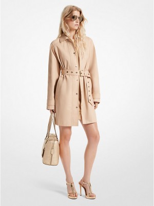 Michael Kors Cotton Twill Trench Coat Ženske Jakna BUFF | HR1355ILB