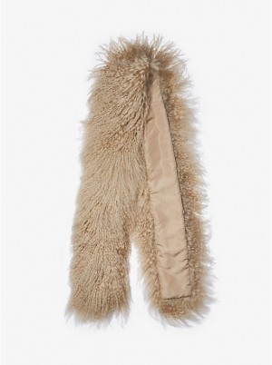 Michael Kors Dyed Mongolian Shearling Ženske Sál CAMEL | HR1014CTU