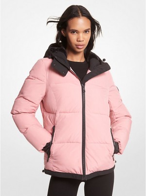 Michael Kors Faux Fur-Trim Quilted Puffer Ženske Jakna Kraljevska Plava Roze | HR1374MQH