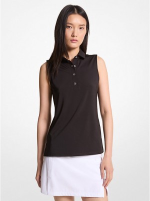 Michael Kors Golf Tech Performance Sleeveless Ženske Polo Majica Crne | HR1466GSM