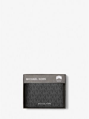 Michael Kors Harrison Logo Billfold With Passcase Muške Novčanik Crne | HR2158CTJ