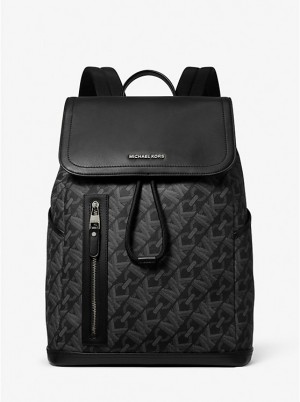 Michael Kors Hudson Empire Signature Logo Muške Ruksak Crne | HR2096XYO