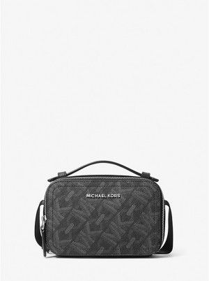 Michael Kors Hudson Empire Signature Logo Muške Crossbody Torba Crne | HR2110KOV