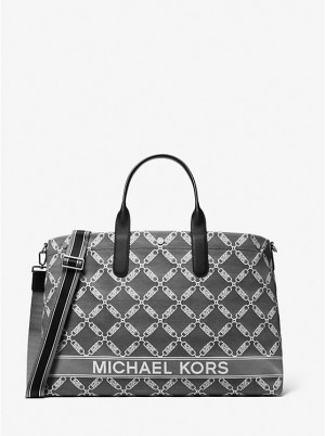 Michael Kors Hudson Oversized Empire Logo Jacquard Tote Muške Kofer Crne | HR2141FDM