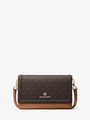 Michael Kors Jet Set Small Logo Smartphone Convertible Ženske Crossbody Torba BRN/ACORN | HR1099SGA