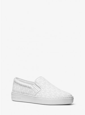 Michael Kors Keaton Logo Slip-On Ženske Tenisice BRIGHT WHT | HR1998MQL