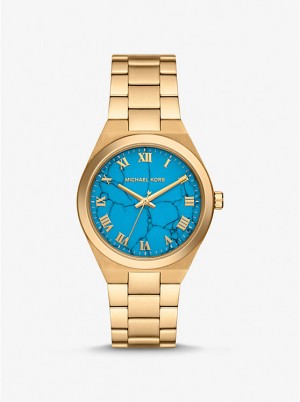 Michael Kors Lennox Gold-Tone Ženske Sat Tirkizne | HR1584BEP