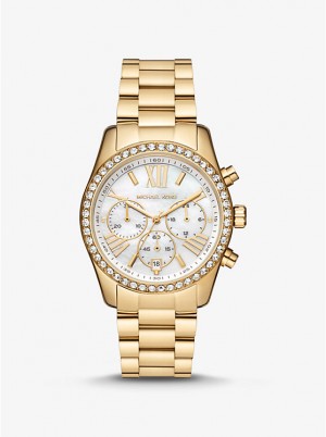 Michael Kors Lexington Pavé Gold-Tone Ženske Sat Zlatne | HR1591JPJ