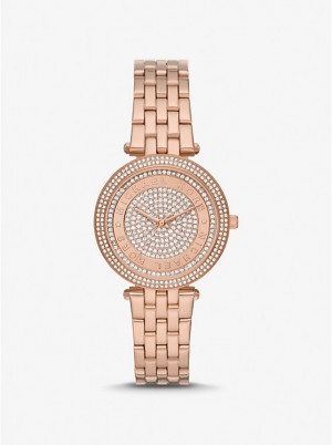 Michael Kors Mini Darci Pavé Rose Gold-Tone Ženske Sat Roze Zlatne | HR1602YXQ