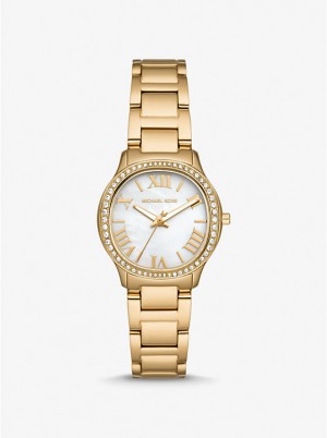 Michael Kors Mini Sage Pavé Gold-Tone Ženske Sat Zlatne | HR1610EBO