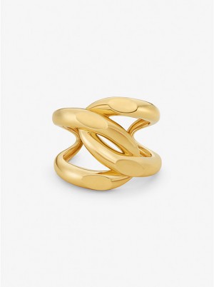 Michael Kors Oversized Precious Metal-Plated Brass Curb-Link Cuff Ženske Narukvica Zlatne | HR1514AHX