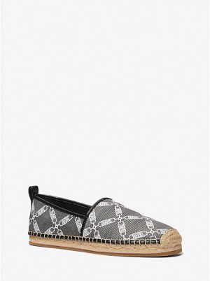 Michael Kors Owen Empire Logo Jacquard Espadrille Muške Tenisice Crne | HR2280RVR