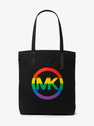 Michael Kors PRIDE Rainbow Logo Cotton Ženske Tote Crne | HR1267BEJ