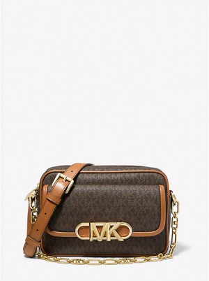 Michael Kors Parker Medium Logo Ženske Crossbody Torba BRN/ACORN | HR1129AHF