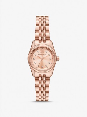 Michael Kors Petite Lexington Pavé Rose Gold-Tone Ženske Sat Roze Zlatne | HR1653UZN