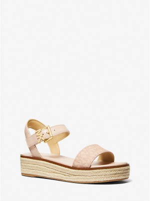 Michael Kors Richie Smooth and Logo Platform Espadrille Ženske Sandale BALLET | HR1950CTN