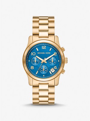 Michael Kors Runway Gold-Tone Ženske Sat Zlatne | HR1660QMT