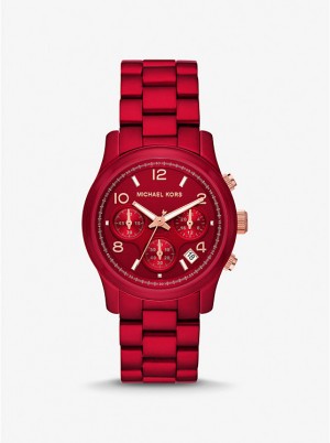 Michael Kors Runway Red-Coated Ženske Sat Crvene | HR1667ILS