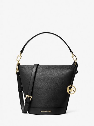 Michael Kors Townsend Small Pebbled Leather Ženske Crossbody Torba Crne | HR1145YXE