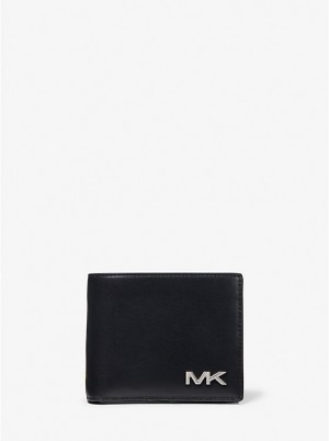 Michael Kors Varick Leather Billfold With Passcase Muške Novčanik Crne | HR2173UZT