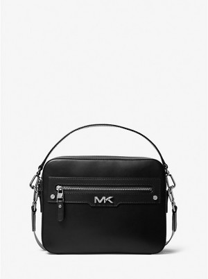 Michael Kors Varick Leather Camera Muške Crossbody Torba Crne | HR2121UZU