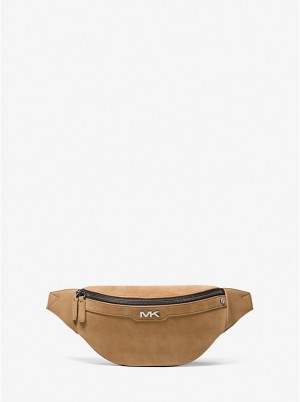 Michael Kors Varick Small Suede Belt Muške Crossbody Torba CAMEL | HR2127QMD