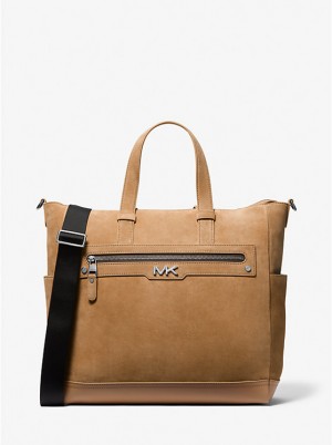 Michael Kors Varick Suede Tote Muške Kofer CAMEL | HR2143HAW