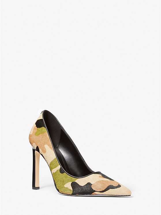 Michael Kors Amara Camouflage Print Calf Hair Ženske Stikle Maslinasto Zelene | HR1733CTB