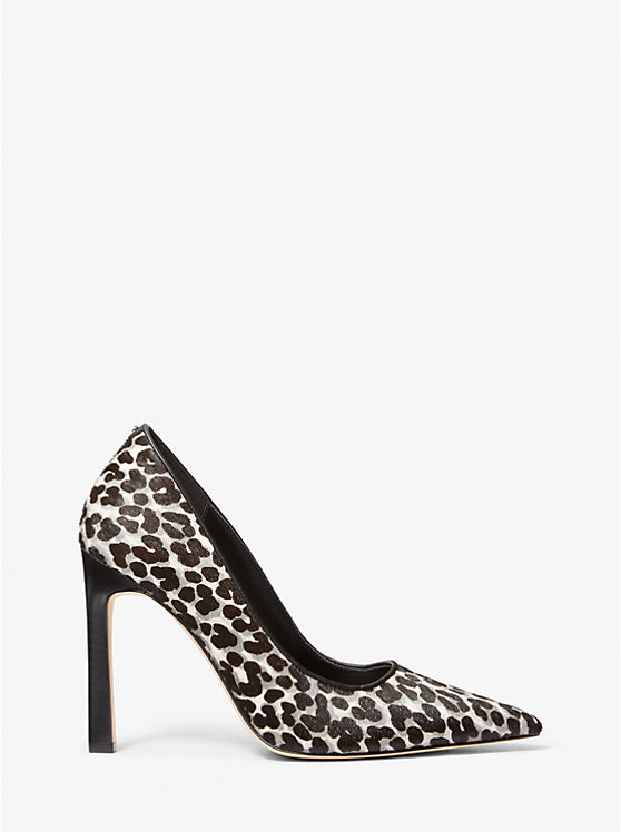 Michael Kors Amara Leopard Print Calf Hair Ženske Stikle Crne | HR1735BEM