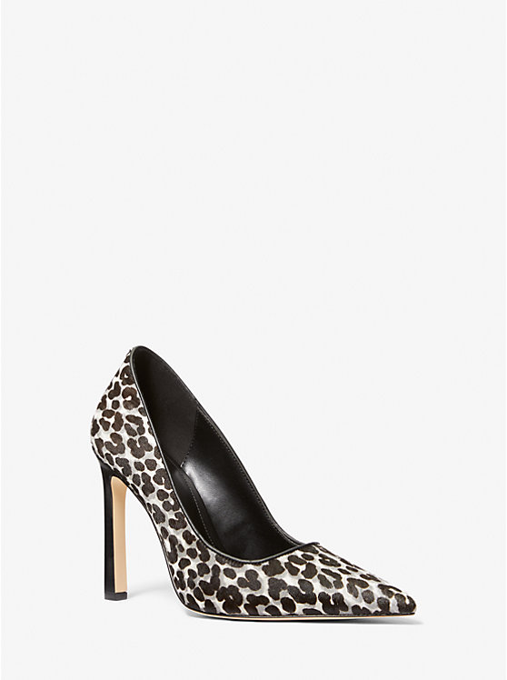 Michael Kors Amara Leopard Print Calf Hair Ženske Stikle Crne | HR1735BEM