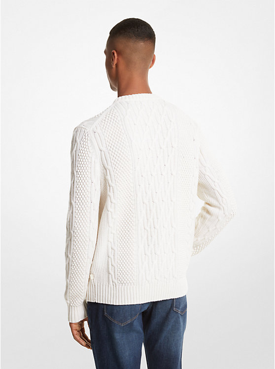 Michael Kors Cable Knit Muške Džemper BONE | HR2241PJL