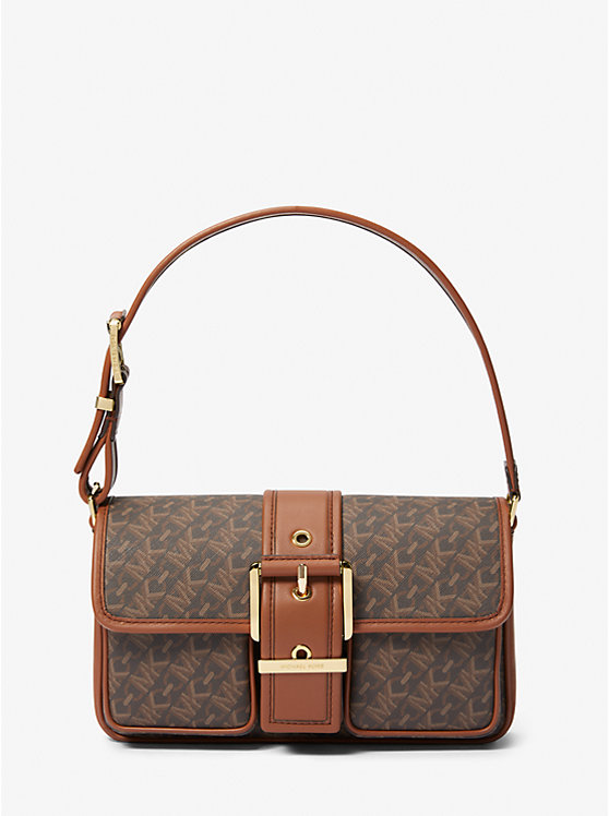 Michael Kors Colby Medium Empire Signature Logo Ženske Torba preko Ramena BROWN/LUGGAGE | HR1186YXJ