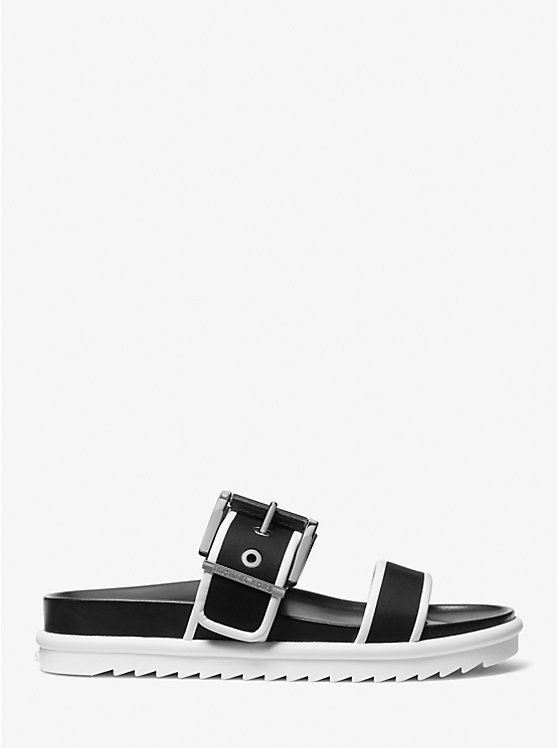 Michael Kors Colby Two-Tone Neoprene Slide Ženske Sandale OPTIC WHITE/BLK | HR1839BEC