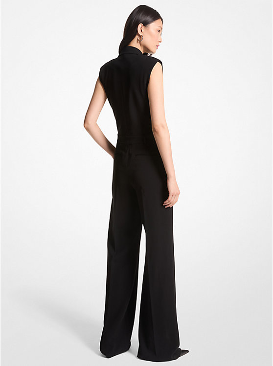 Michael Kors Crepe Double-Breasted Jumpsuit Ženske Haljina Crne | HR1286PJO