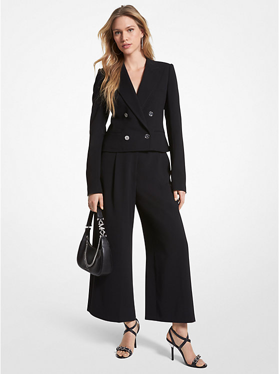 Michael Kors Cropped Crepe Blazer Ženske Jakna Crne | HR1361FDE