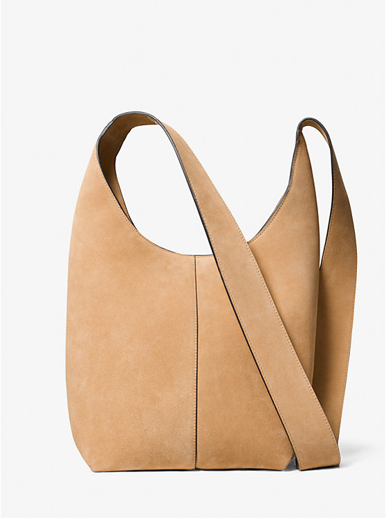 Michael Kors Dede Medium Suede Hobo Ženske Torba preko Ramena CAMEL | HR1195RVM