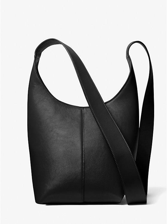 Michael Kors Dede Mini Leather Hobo Ženske Torba preko Ramena Crne | HR1199ILE