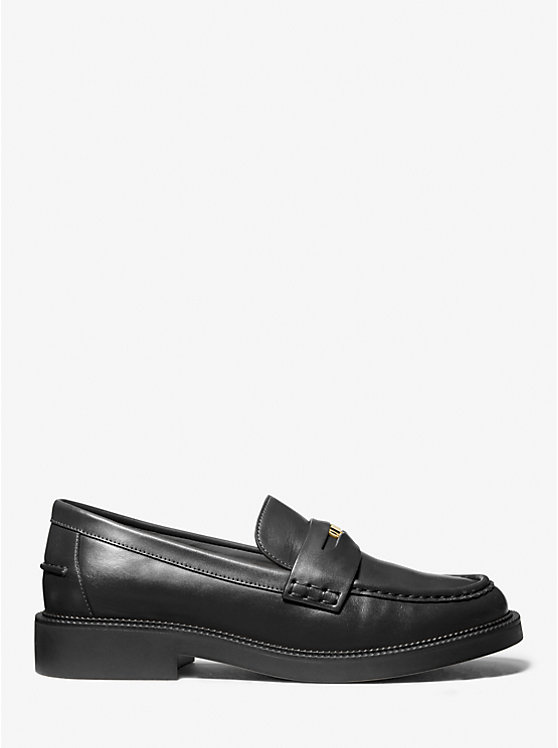 Michael Kors Eden Leather Ženske Loafers Crne | HR1706YXB