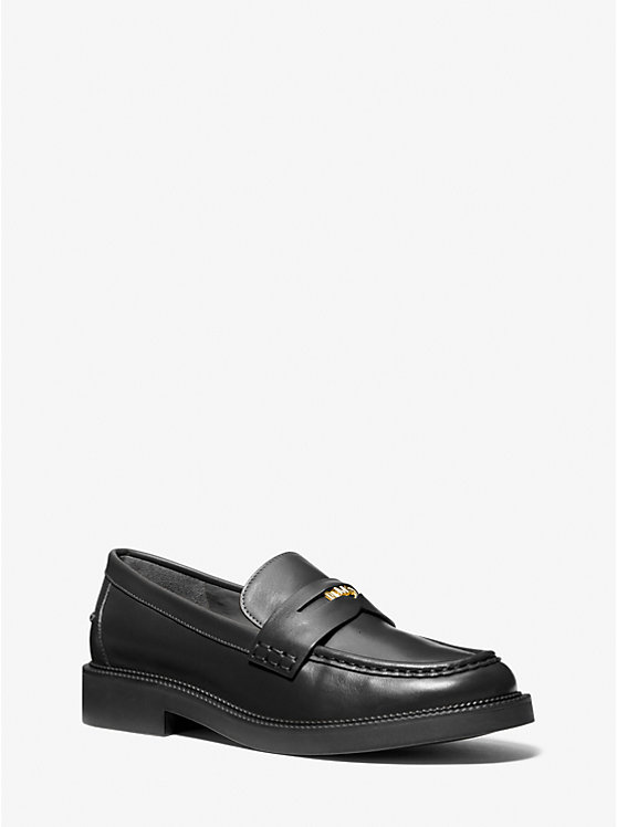 Michael Kors Eden Leather Ženske Loafers Crne | HR1706YXB