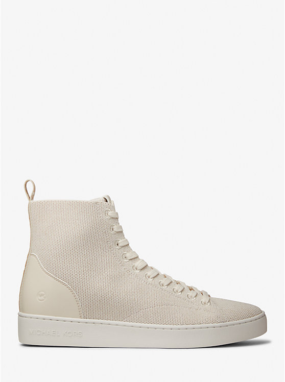 Michael Kors Edie Metallic Knit High-Top Ženske Tenisice Krem | HR1979ILM