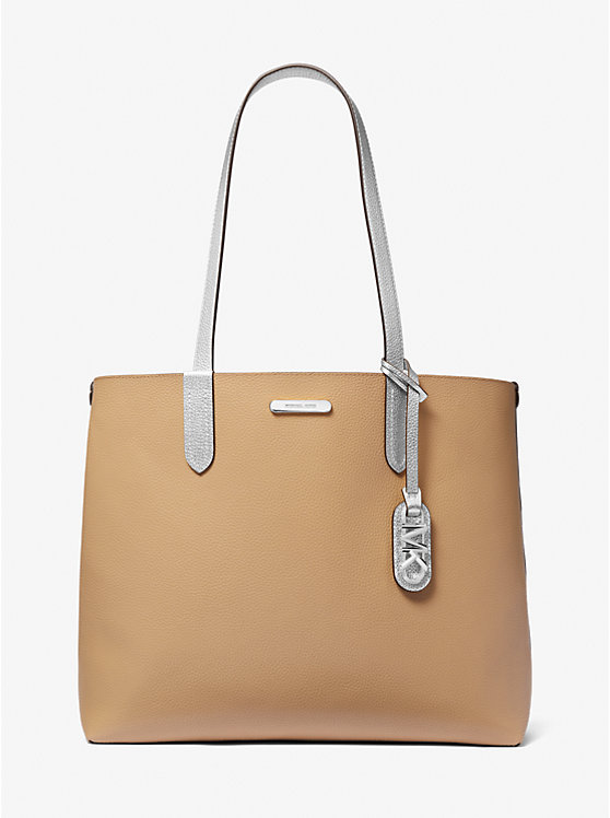 Michael Kors Eliza Extra-Large Metallic Pebbled Leather Reversible Ženske Tote Srebrne | HR1248TCN