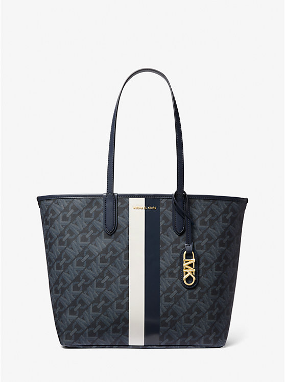 Michael Kors Eliza Large Empire Signature Logo Stripe Ženske Tote ADMRL/PLBLUE | HR1251ILQ